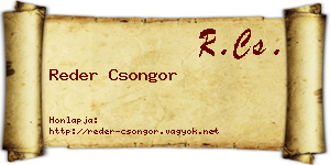 Reder Csongor névjegykártya